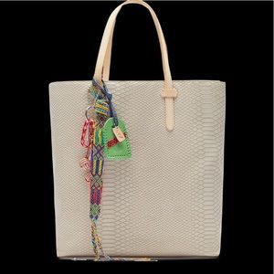 CONSUELA THUNDERBIRD MARKET TOTE CREAM SNAKE PRINT PURSE